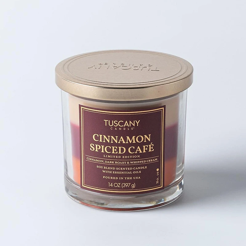 Empire Tuscany 3-Wick 'Cinnamon Spiced Cafe' Glass Jar Candle