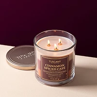 Empire Tuscany 3-Wick 'Cinnamon Spiced Cafe' Glass Jar Candle