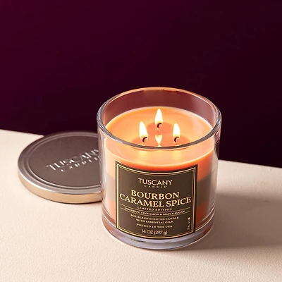 Empire Tuscany 3-Wick 'Caramel Spice' Glass Jar Candle