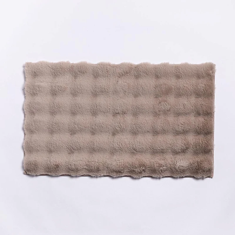 Harman Sculpted Fur Polyester Bathmat (Taupe