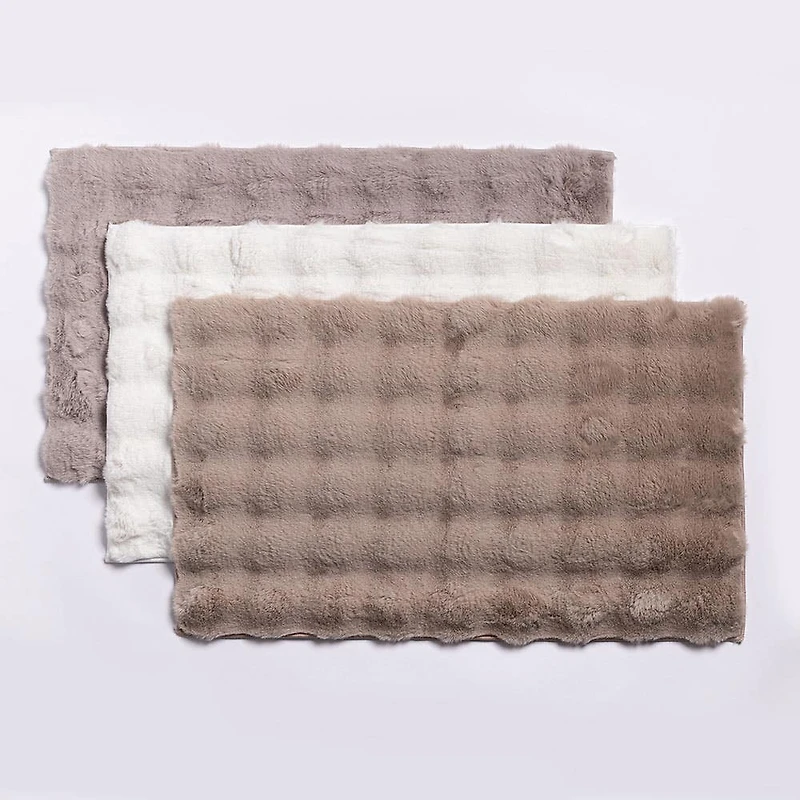 Harman Sculpted Fur Polyester Bathmat (Taupe
