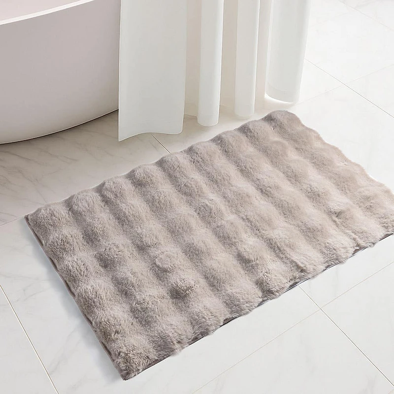 Harman Sculpted Fur Polyester Bathmat (Taupe
