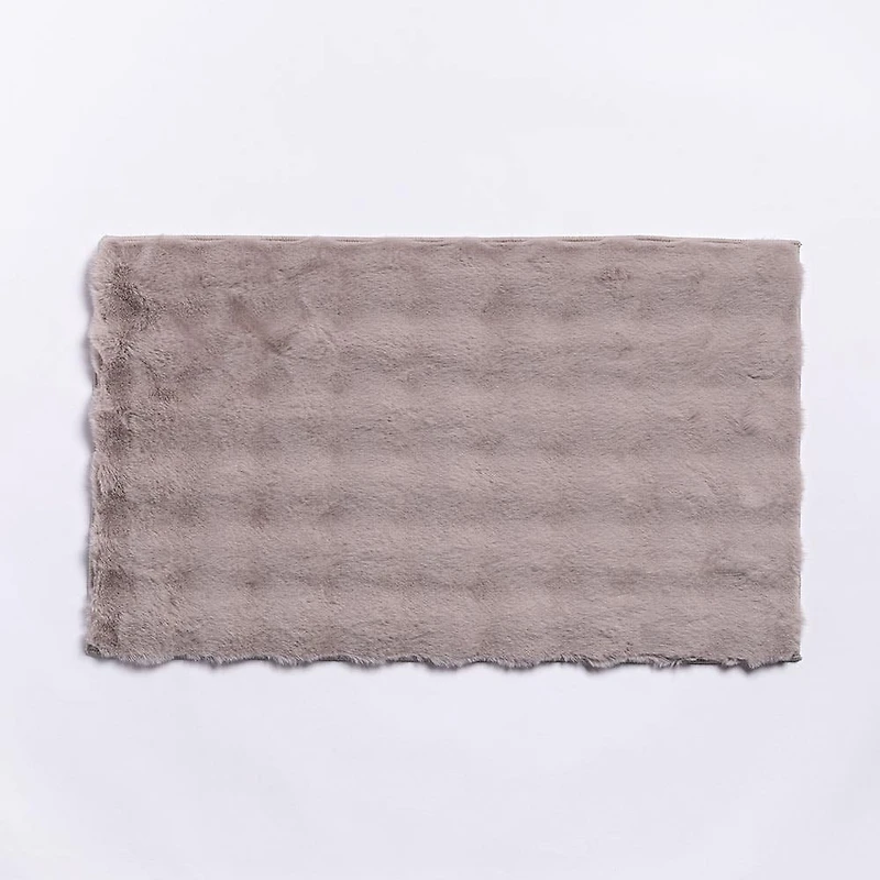Harman Sculpted Fur Polyester Bathmat Large (Grey)