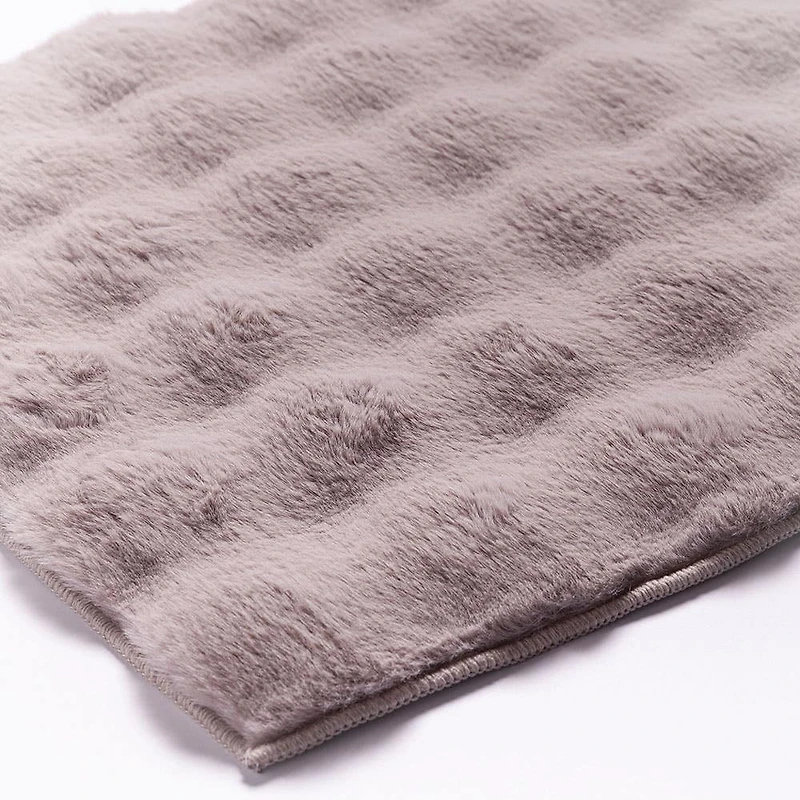 Harman Sculpted Fur Polyester Bathmat Large (Grey)