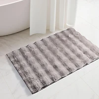Harman Sculpted Fur Polyester Bathmat Large (Grey)