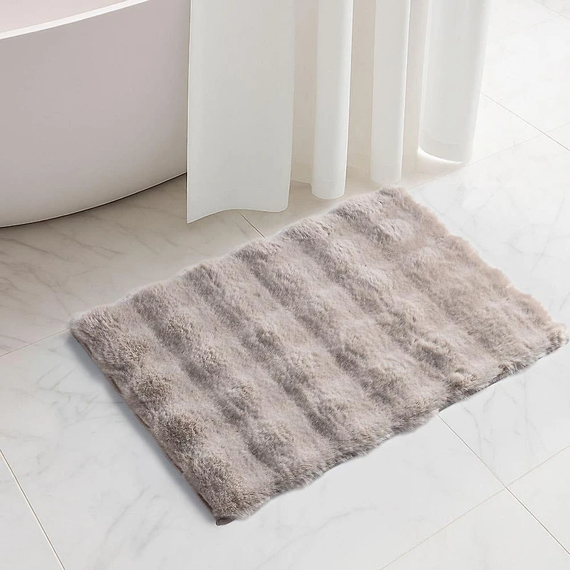 Harman Sculpted Fur Polyester Bathmat Small (Taupe)