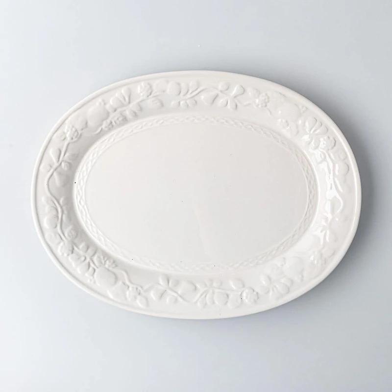 Gibson Home Fruitful Durastone Serving Platter 19" Oval (White)
