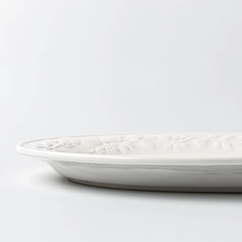 Gibson Home Fruitful Durastone Serving Platter 19" Oval (White)
