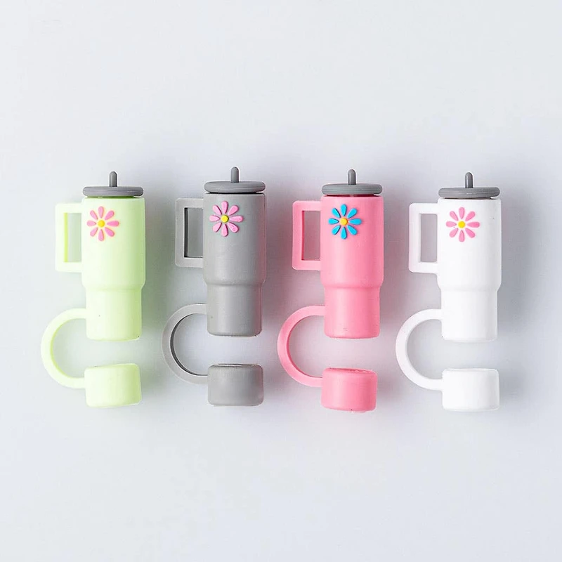Pure Fun Straw 'Assorted' Straw Caps - Set of 4