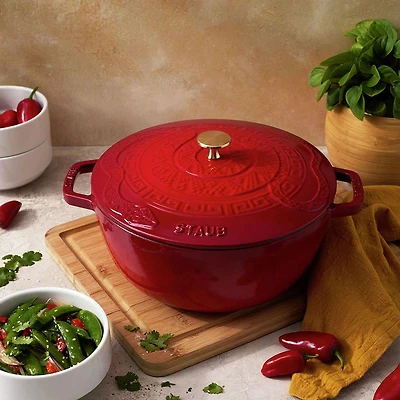 Staub France 'Year of The Snake' Cast Iron Round Cocotte (Bordeaux)