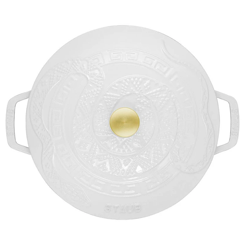 Staub France 'Year of The Snake' Cast Iron Round Cocotte (White)
