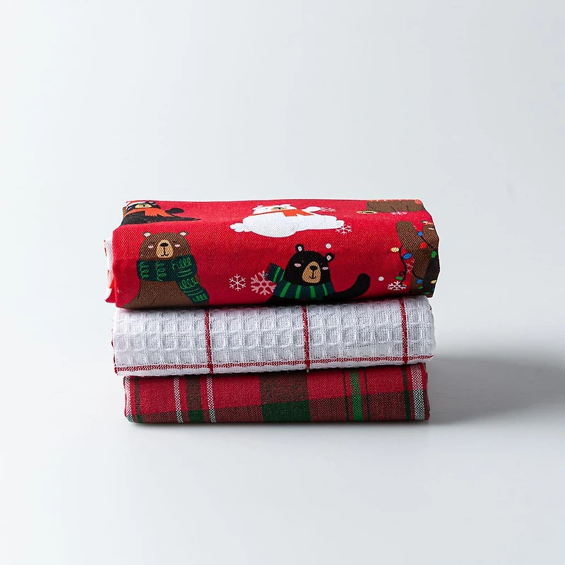 Harman Christmas 'Holiday Bears' Cotton Kitchen Towel - Set of 3