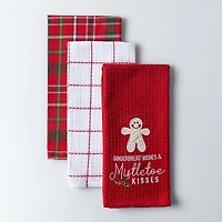 Harman Christmas 'Gingerbread Wishes' Cotton Kitchen Towel - Set of 3