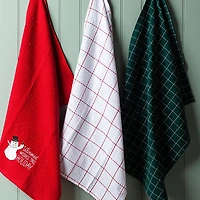 Harman Christmas 'Warmest Wishes' Cotton Kitchen Towel - Set of 3