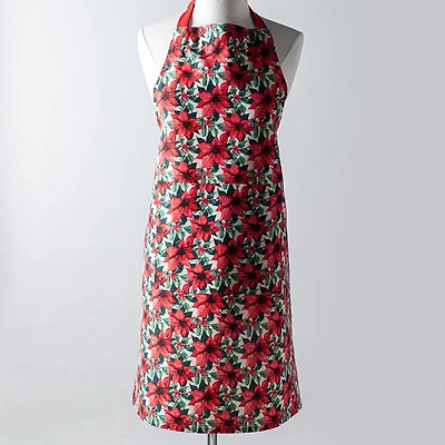 Harman Christmas 'Shimmer Poinsettia' Cotton Apron