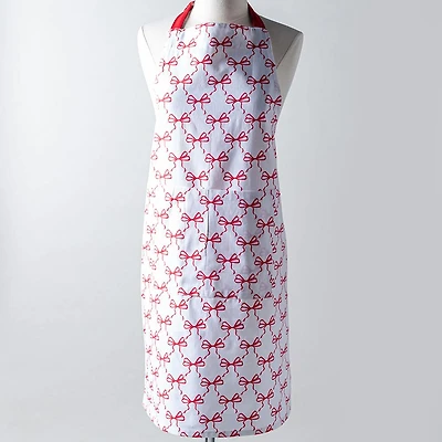 Harman Christmas 'Bow Repeat' Cotton Apron (Red/White)