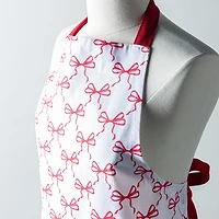 Harman Christmas 'Bow Repeat' Cotton Apron (Red/White)