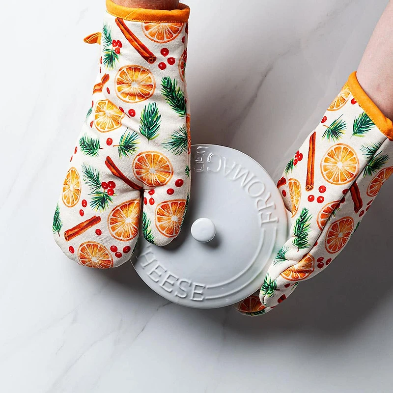 Harman Christmas 'Mulled Wine' Cotton Oven Mitt - Set of 2