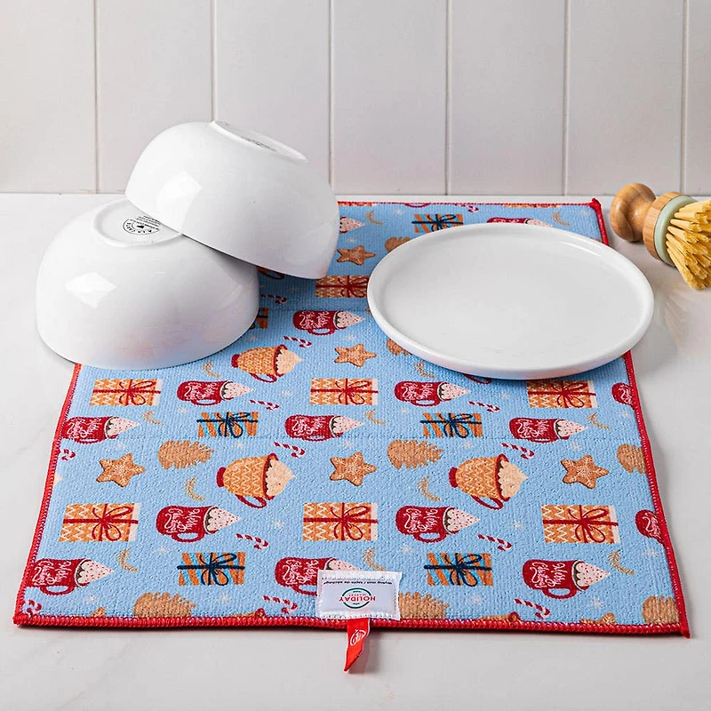 Harman Christmas 'Christmas Cookie' Microfibre Dish Drying Mat