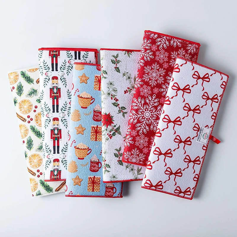 Harman Christmas 'Bow Repeat' Microfibre Dish Drying Mat