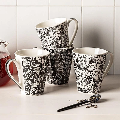 KSP Graphic 'Flora' Conical Mug (Black/White)