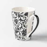 KSP Graphic 'Flora' Conical Mug (Black/White)