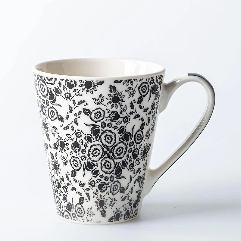 KSP Graphic 'Flora' Conical Mug (Black/White)