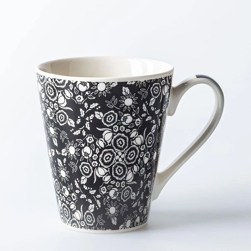 KSP Graphic 'Flora' Conical Mug (Black/White)