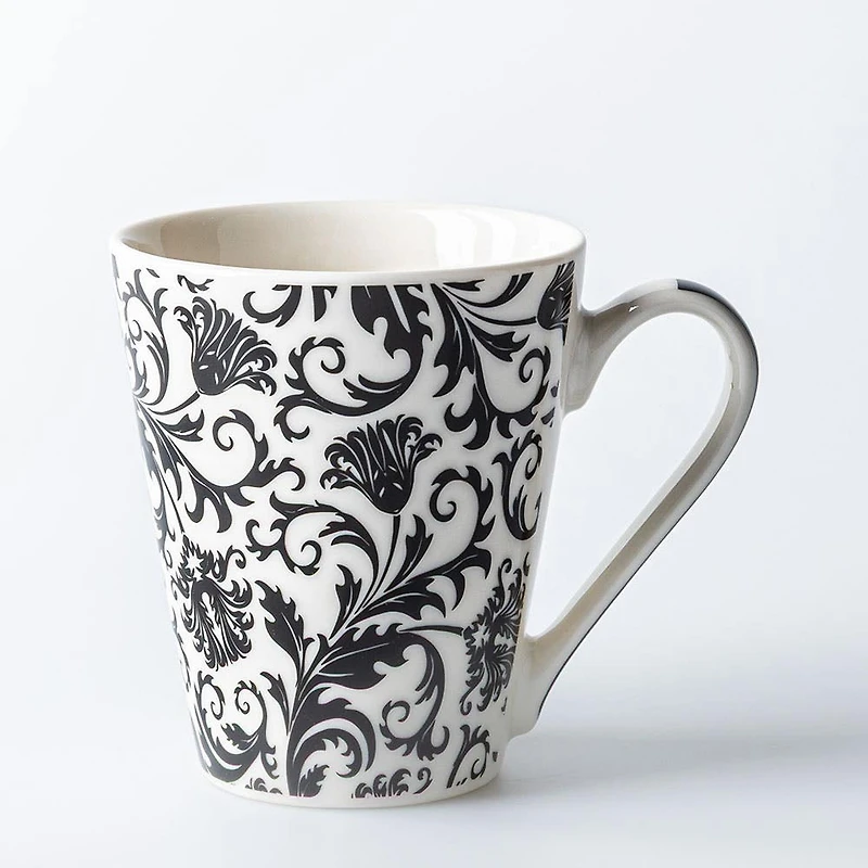 KSP Graphic 'Flora' Conical Mug (Black/White)