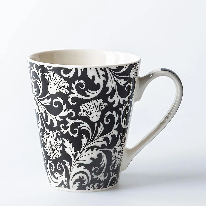 KSP Graphic 'Flora' Conical Mug (Black/White)