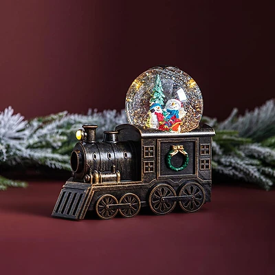 KSP Christmas Wonder 'Train' LED Snowglobe (Antique Gold)