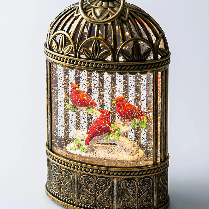 KSP Christmas Wonder 'Cardinals' LED Snowglobe (Antique Gold)