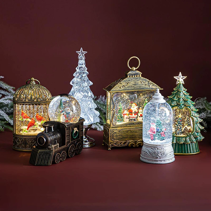 KSP Christmas Wonder 'Cardinals' LED Snowglobe (Antique Gold)