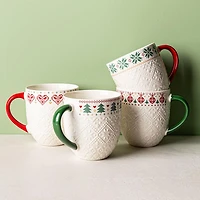 KSP Christmas Embossed 'Snowflake' Ceramic Mug