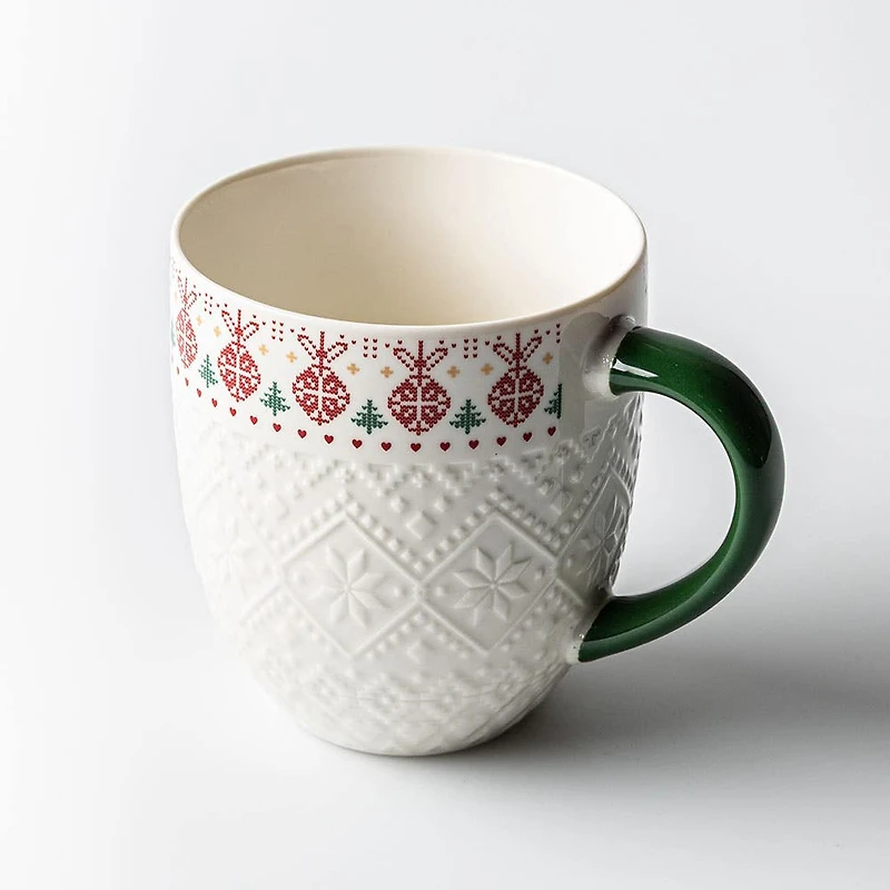 KSP Christmas Embossed 'Ornament' Ceramic Mug