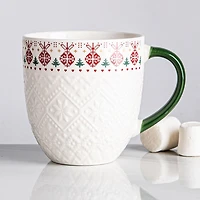 KSP Christmas Embossed 'Ornament' Ceramic Mug
