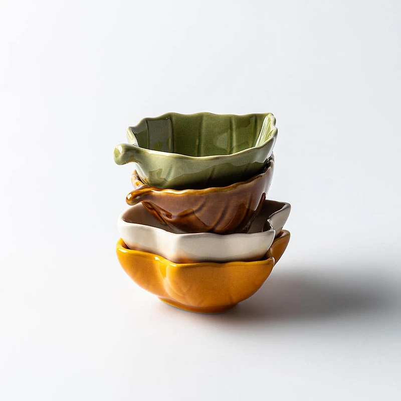 Bia Harvest 'Leaf' Stoneware Dip Bowl (Asstd.)