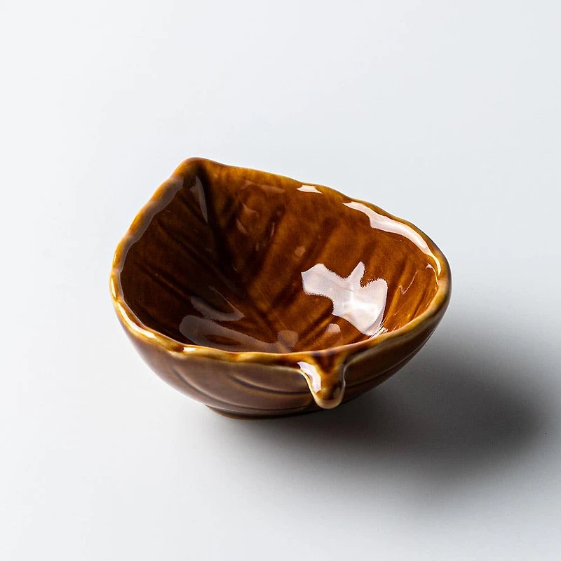 Bia Harvest 'Leaf' Stoneware Dip Bowl (Asstd.)