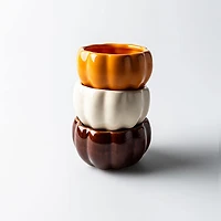 Bia Harvest 'Pumpkin' Stoneware Dip Bowls - Set of 3