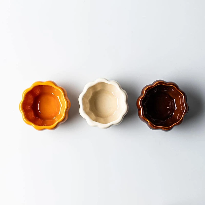 Bia Harvest 'Pumpkin' Stoneware Dip Bowls - Set of 3