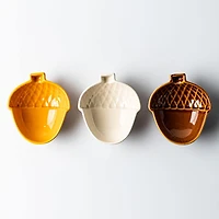 Bia Harvest 'Acorn' Stoneware Dip Bowls - Set of 3