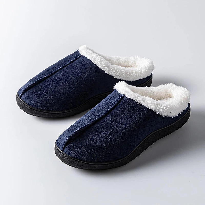 Harman Kodiak 'Faux Suede' Memory Foam Slippers Men (Navy)