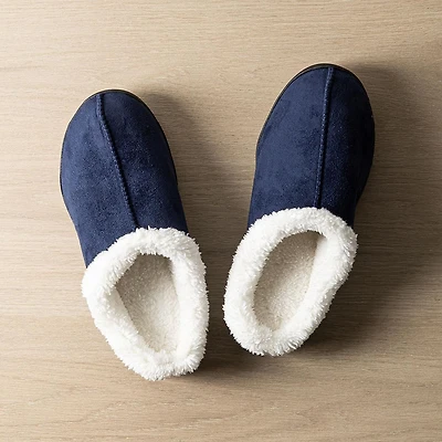 Harman Kodiak 'Faux Suede' Memory Foam Slippers Men (Navy)