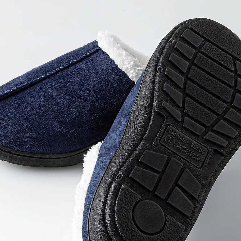 Harman Kodiak 'Faux Suede' Memory Foam Slippers Men (Navy)