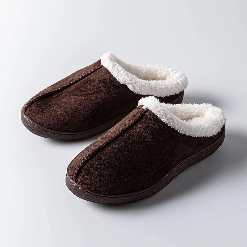 Harman Kodiak 'Faux Suede' Memory Foam Slippers Men (Brown)