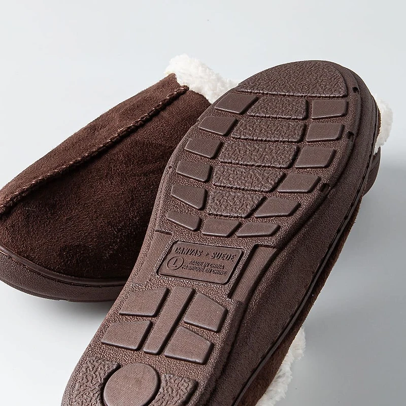Harman Kodiak 'Faux Suede' Memory Foam Slippers Men (Brown)
