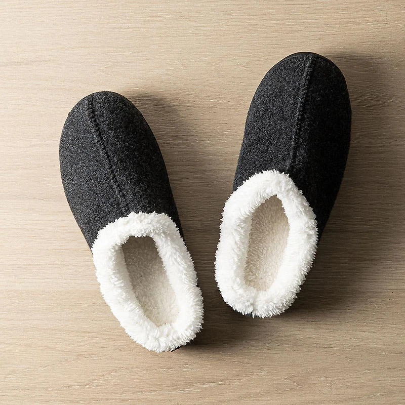 Harman Kodiak 'Faux Suede' Memory Foam Slippers Men (Charcoal)