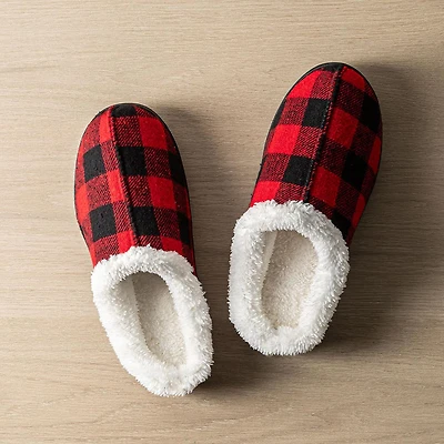 Harman Kodiak 'Faux Suede' Memory Foam Slippers Men (Buffalo Check)
