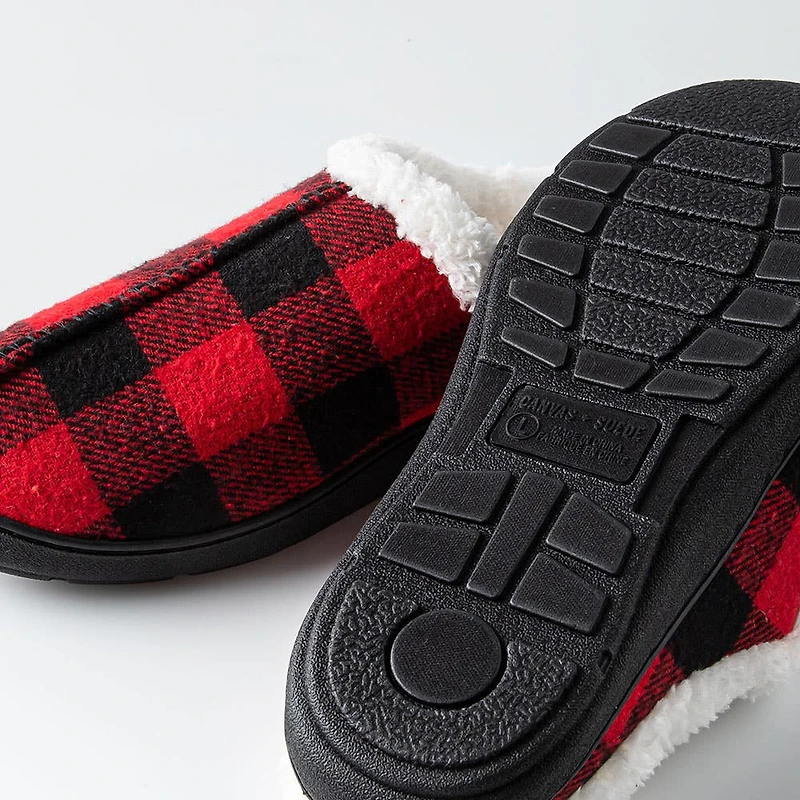 Harman Kodiak 'Faux Suede' Memory Foam Slippers Men (Buffalo Check)