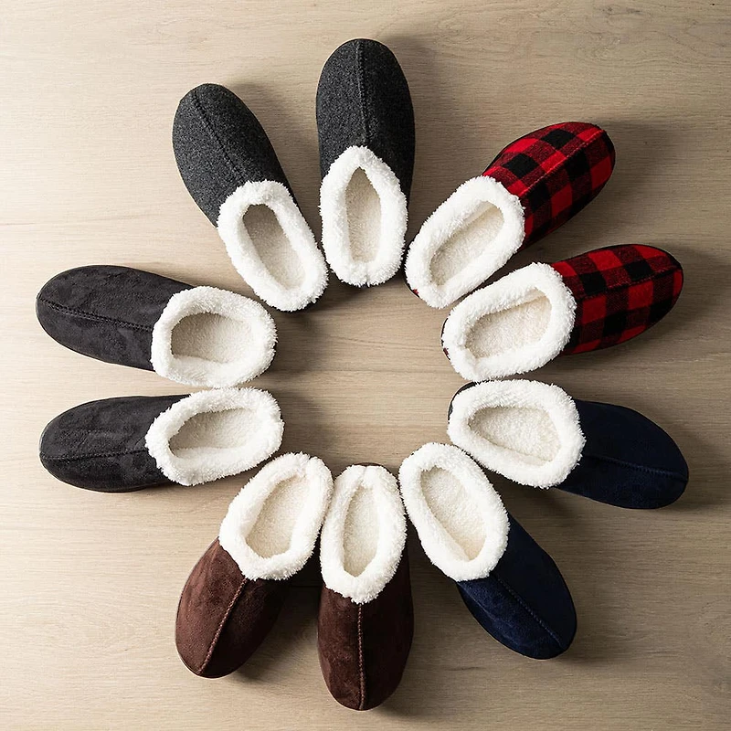 Harman Kodiak 'Faux Suede' Memory Foam Slippers Men (Buffalo Check)